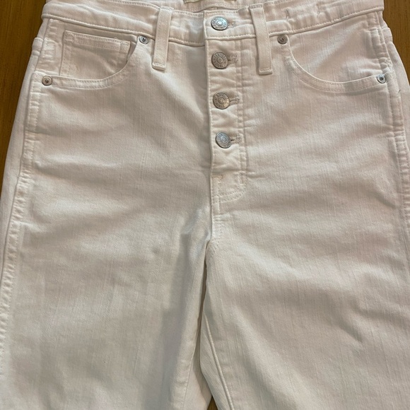 Madewell white high-rise skinny crop jeans size 27 frayed at ankle - Picture 16 of 16
